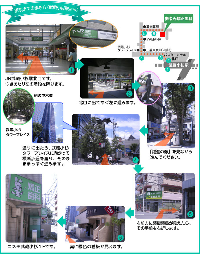 まゆみ矯正歯科　医院までの歩き方